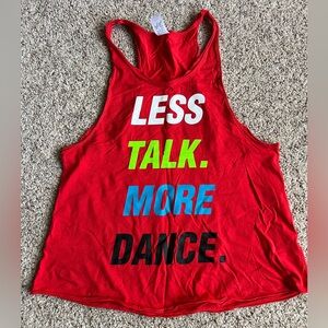 Zumba Fitness Red Women's Tank Top — "Less Talk. More Dance." Graphic